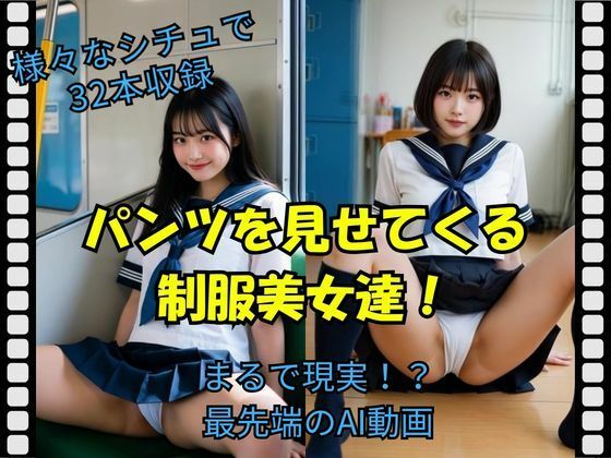 【無料で読める？】パンツを見せてくる制服美女達！｜d_729316