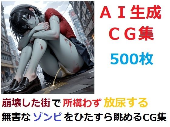 【無料で読める？】崩壊した街で所構わず放尿する無害なゾンビをひたすら眺めるCG集｜d_739703